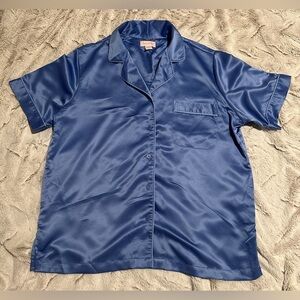 Cabernet Blue Satin Shirt